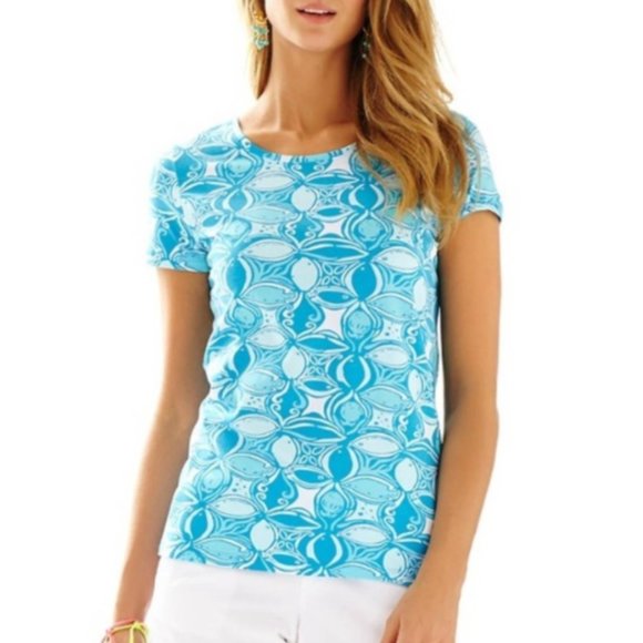 Lilly Pulitzer Tops - Lilly Pulitzer Karrie Tee What a Racquet Ariel